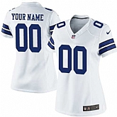 Women Nike Dallas Cowboys Customized White Team Color Stitched NFL Game Jersey